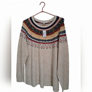 CHRISTOPHER BANKS ladies XL soft acrylic patterned crewneck sweater ladies xl